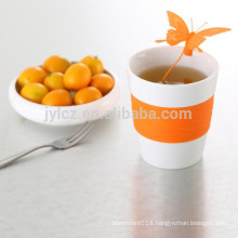 280CC ceramic tea up with silicone infuesr, tea cup infuser,